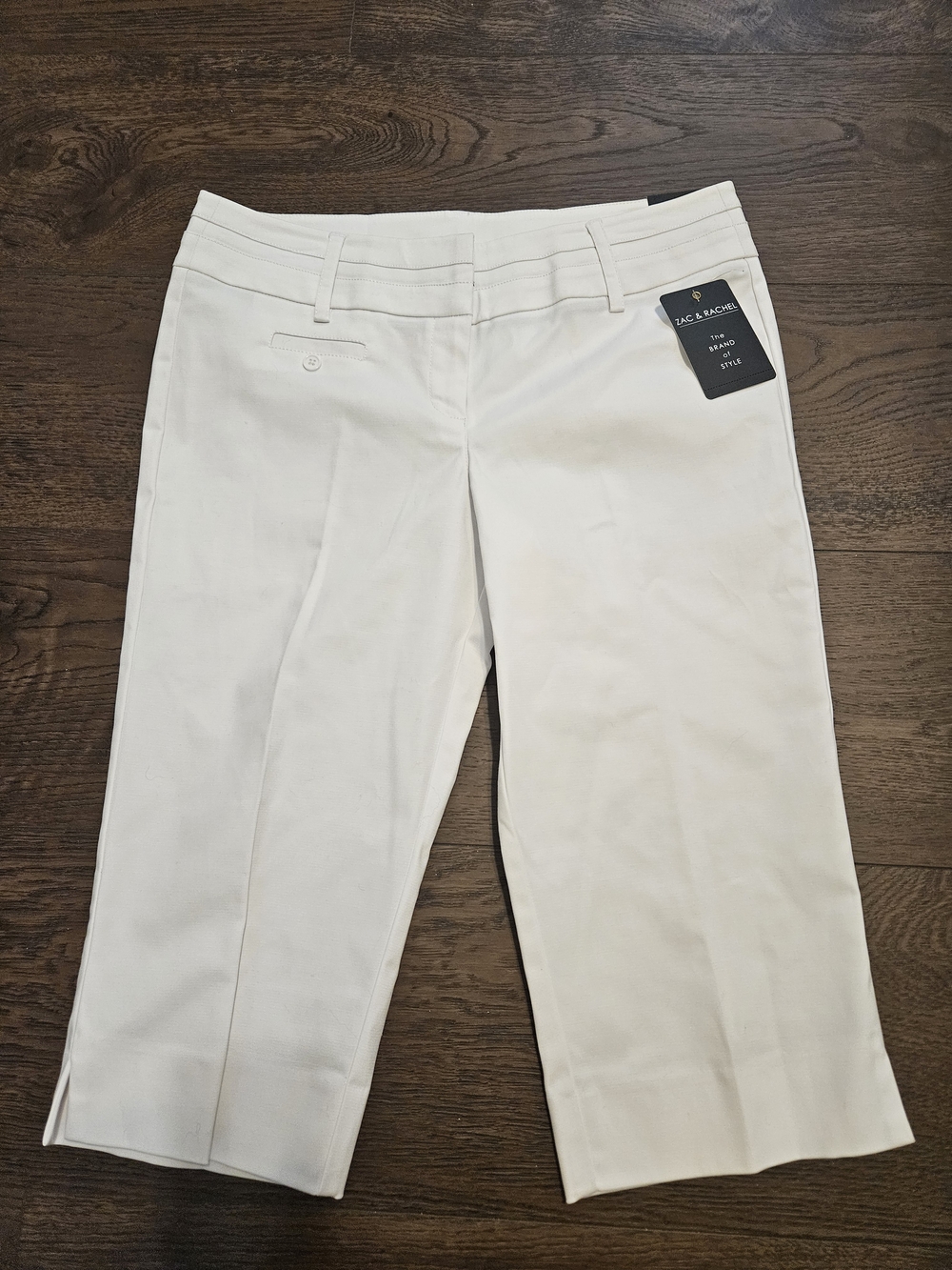 Zac & Rachel Cream Cropped Straight Capris